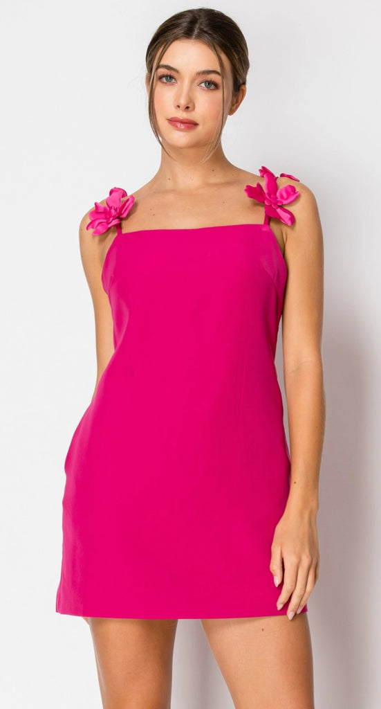 Pink Flower Detail Dress