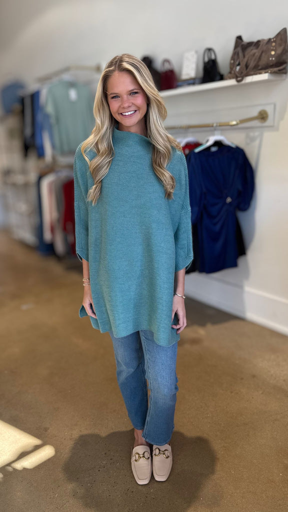 Ocean teal boho tunic