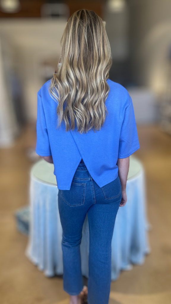 Cornflower Blue Crisscross Tee