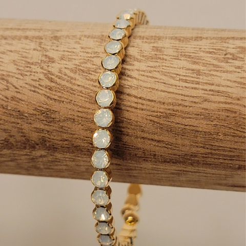 Ivory gold wood bead layered necklace