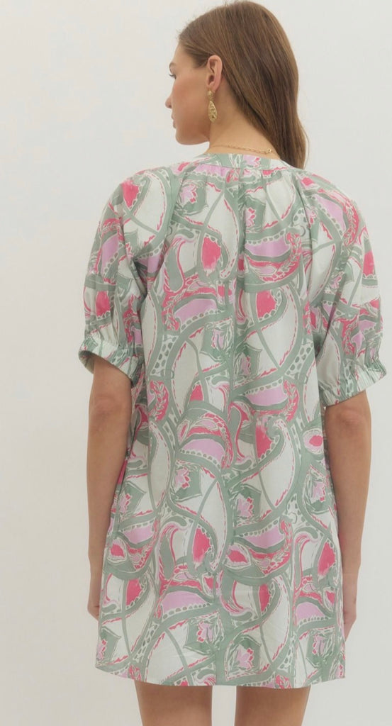 Pink Multi Print Dress