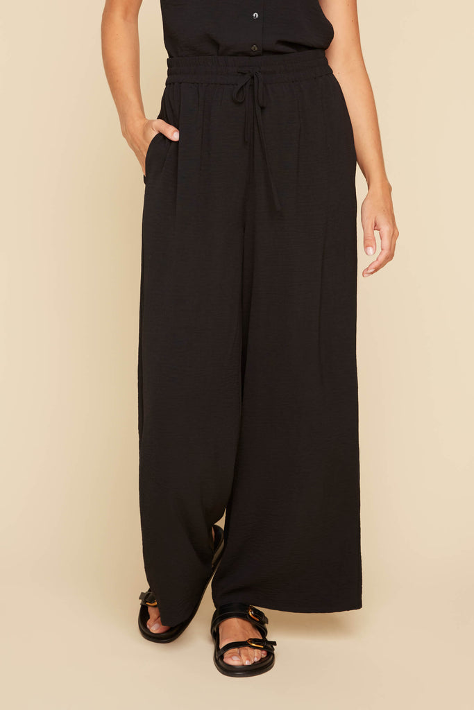 Black woven Drawstring Pants