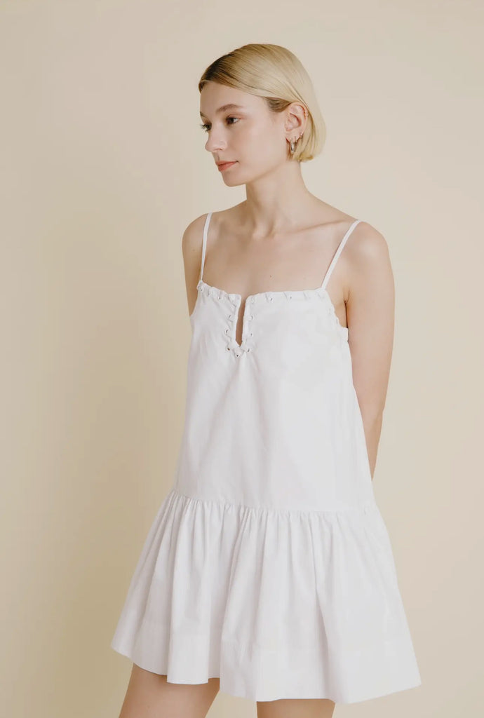 White Loop Detail Dress