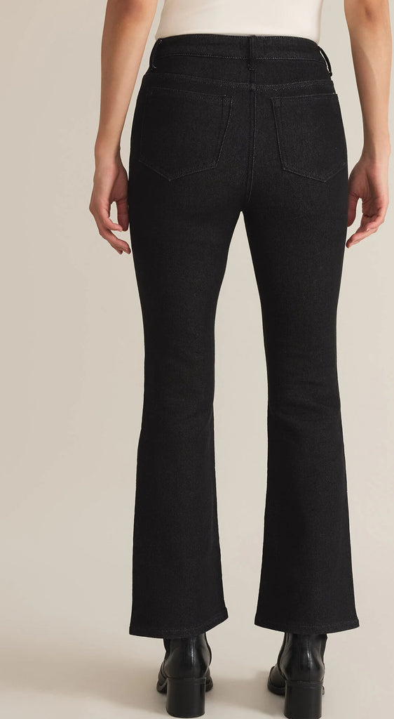 Black kick flare jeans