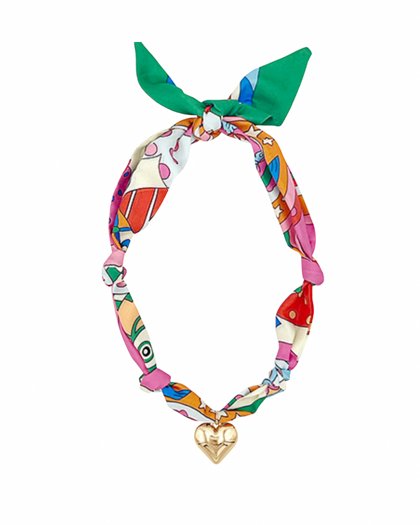 Scarf with bold heart charm