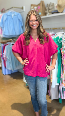 Coral Red Ruffle top