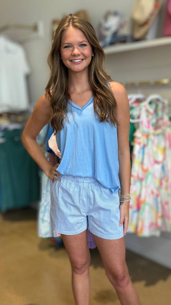 Surf Blue Lace Tank