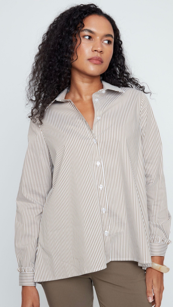 Tan stripe Blouse