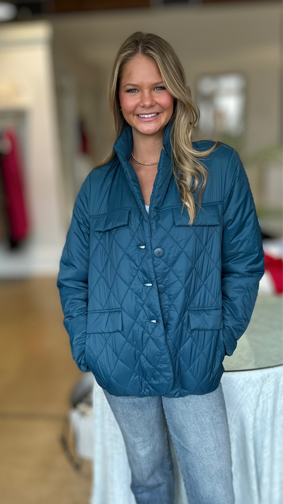 Teal Quilted Jacket