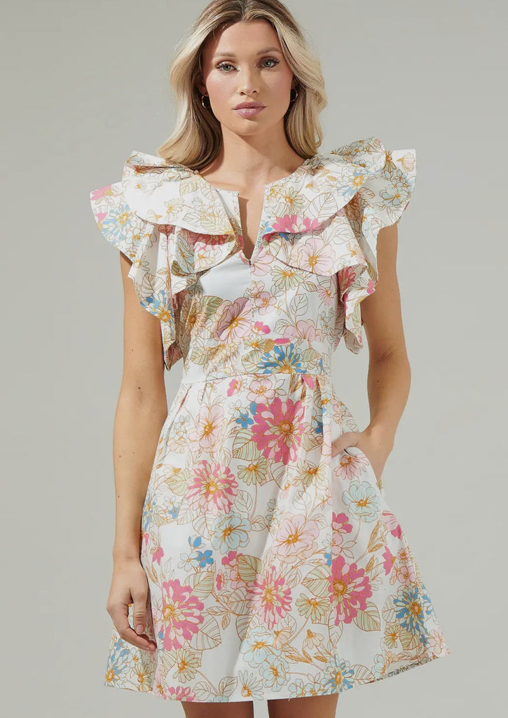 Lily Floral Ruffle Dress
