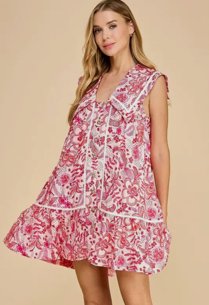 Pink/Red floral Dress