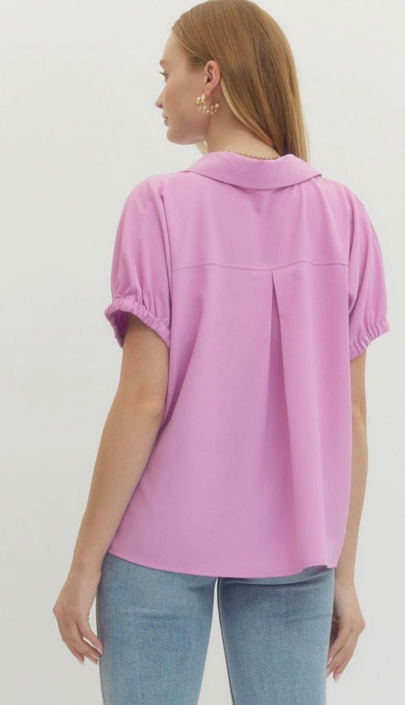 Lavender collard blouse