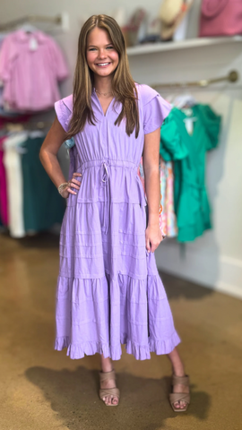 Violet Button Down Dress