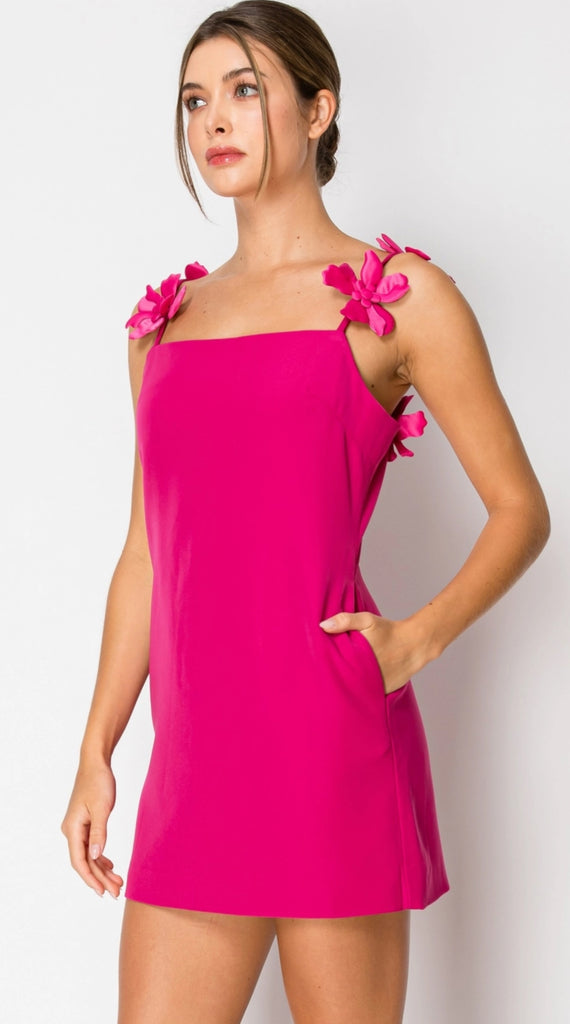 Pink Flower Detail Dress