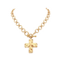 Gold Chunk Cross and Chain Necklace