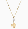 Square Cross Pearl Necklace
