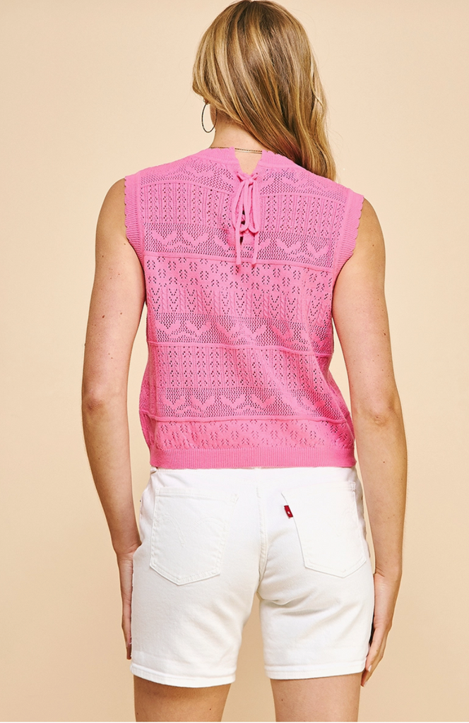Pink Crochet Knitted Top