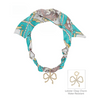 Blue pave ribbon charm scarf necklace