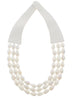 White Layered Bead Necklace