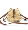 Straw bucket crossbody bag