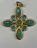 Amazonite Chalcedony and Green Onyx stone pendant