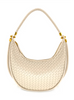 Beige Large woven shoulder bag