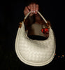 Beige Mini Woven Shoulder Bag