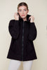 Black knit hooded jacket