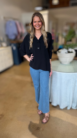 Black Bow Blouse