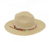 Straw hat with multicolor band