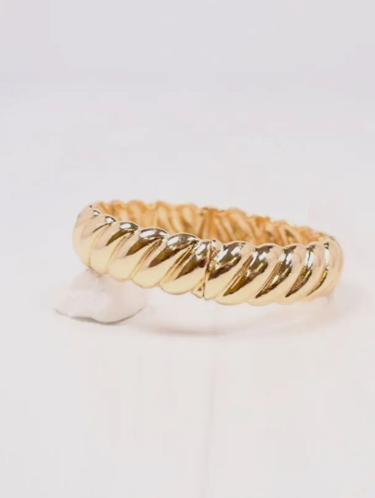 Gold twist stretch bracelet