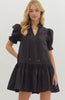 Black Ruffle Hem Dress