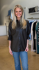Chocolate leather blouse