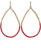 Red bead teardrop earrings