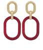Wine oval drop earrings