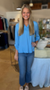 Delphinium Rolled Sleeve Blouse
