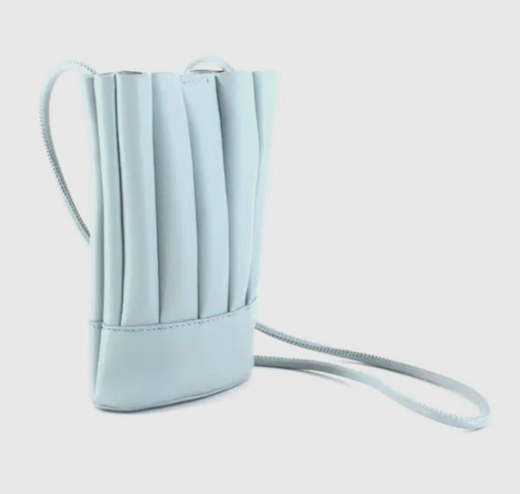 Blue Small Pleated Crossbody