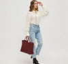 Burgundy Woven Tote