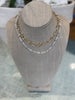 White bead layered necklace