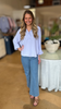 Bluebell Collard Button Scoop Blouse