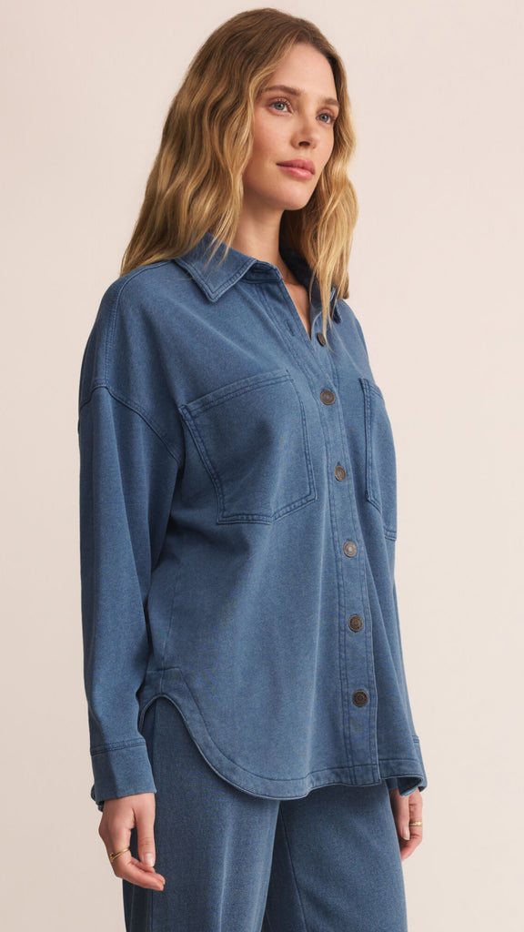 Vintage Indigo Knit Denim Jacket