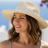 Blue striped straw hat