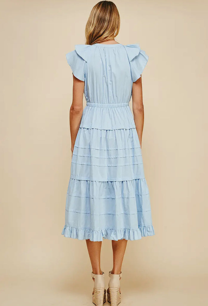 Baby Blue  Tiered Maxi Dress