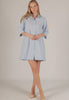 Blue Scallop Poplin Dress