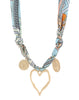 Heart outlined scarf necklace