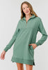 Green half zip dress