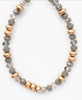 Gray gold beaded necklace