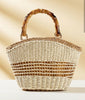 Straw bag with bamboo handles