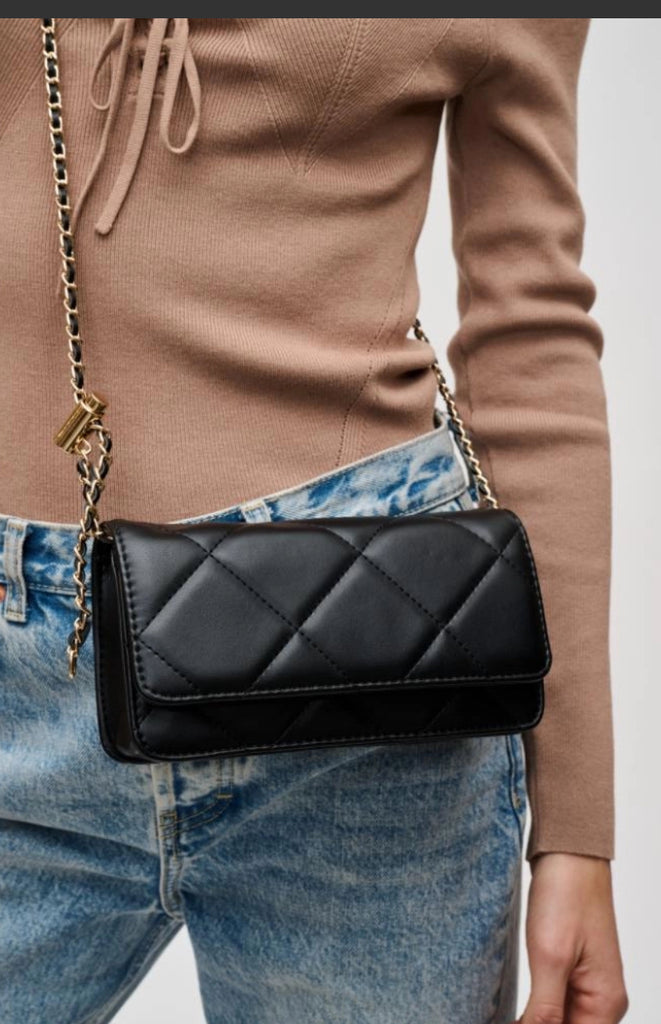 Black Quilted Crossbody