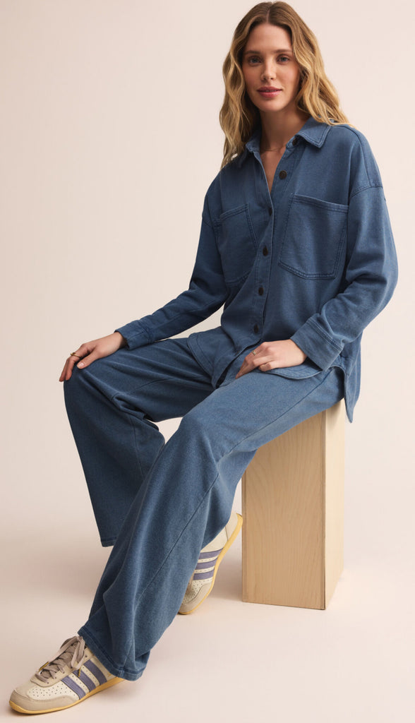 Vintage Indigo Knit Denim Pants